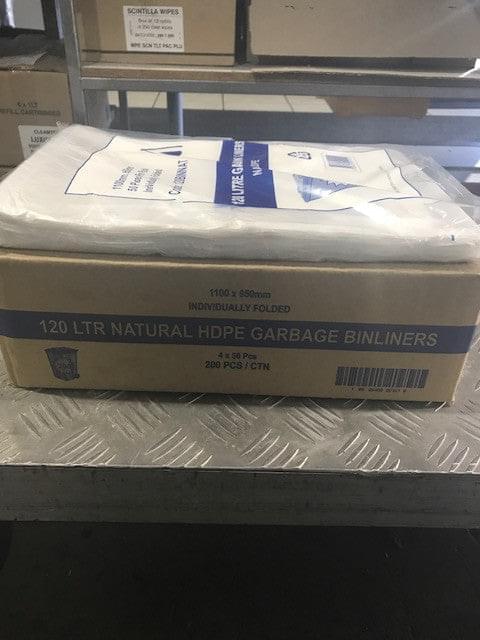 120L Natural/Clear Heavy Duty HDPE Garbage bin Liners (120BINNAT)