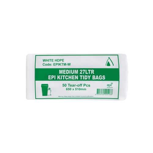 27L Medium White EPI Biodegradable HDPE Office / Kitchen Garbage Bin Liners (EPIKTM-W)