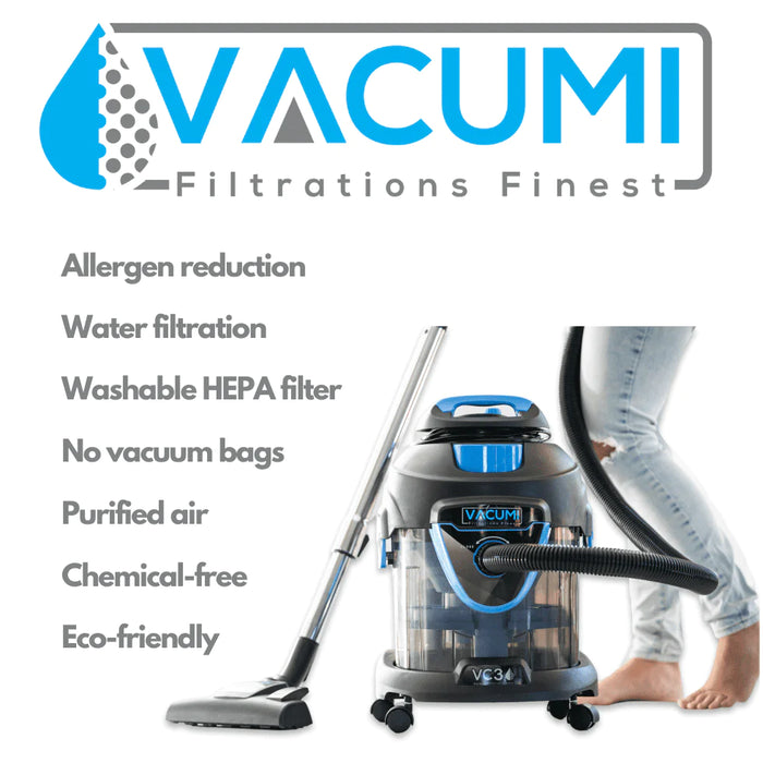 NEW Vacumi VC3 Allergies, Asthma, Dust Mite Vacuum Cleaner With Water Filtration