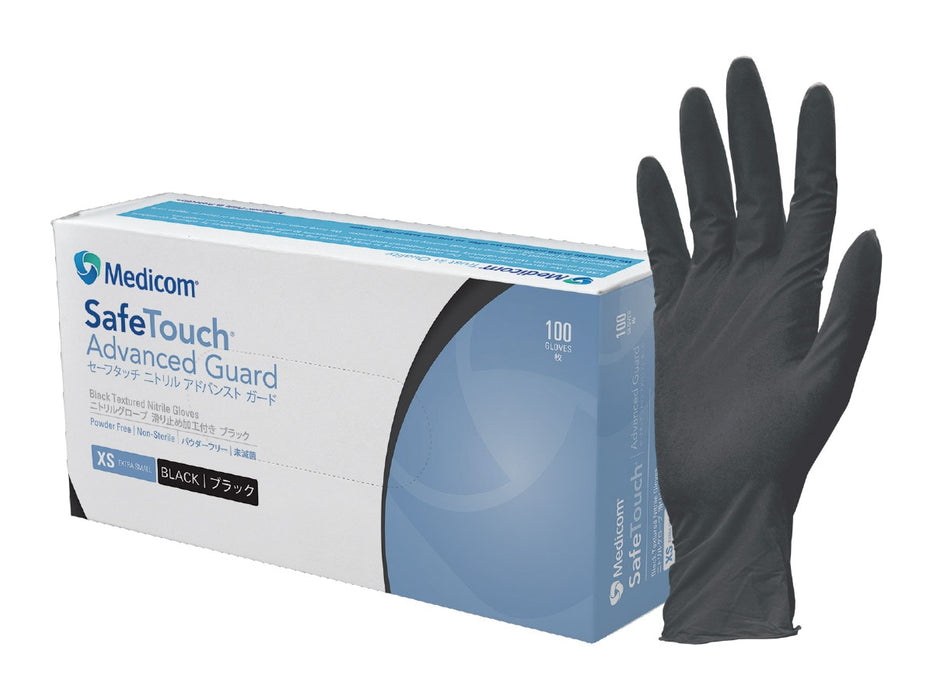 SafeTouch Advanced Guard Black Nitrile PF Medical Gloves SFTGN1138
