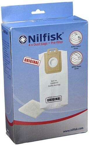 Nilfisk Select Series / Power Series Original Quality Dust Bags 4 Bags + Pre-filter