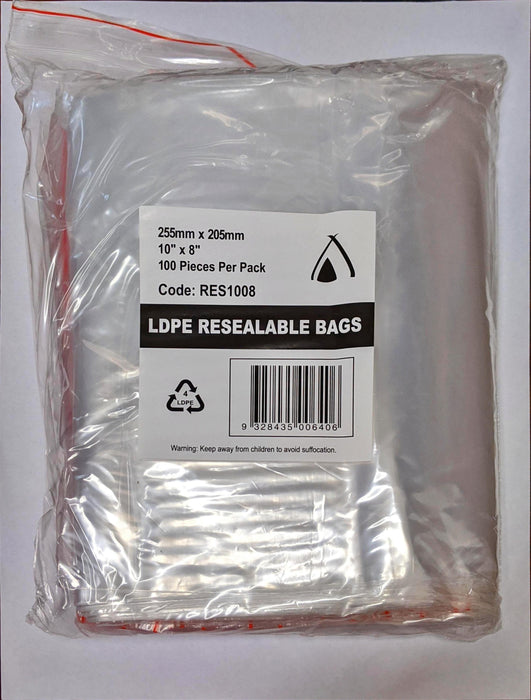 Clear 22.5 x 20.5mm LDPE Resealable bags (RES1008)