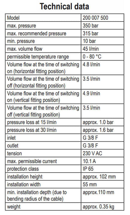 Flow Switch ST-7 3/8F