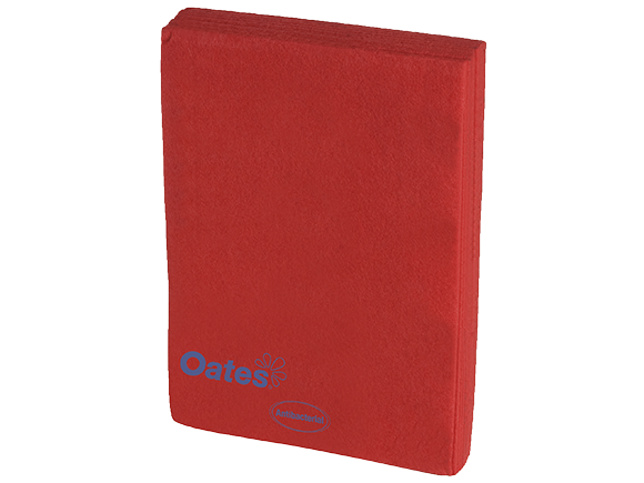 Oates HW-010-R Industrial Antibacterial Wipes Pack of 10 30x40cm Red - 1 Packet / Janitorial and General Cleaning