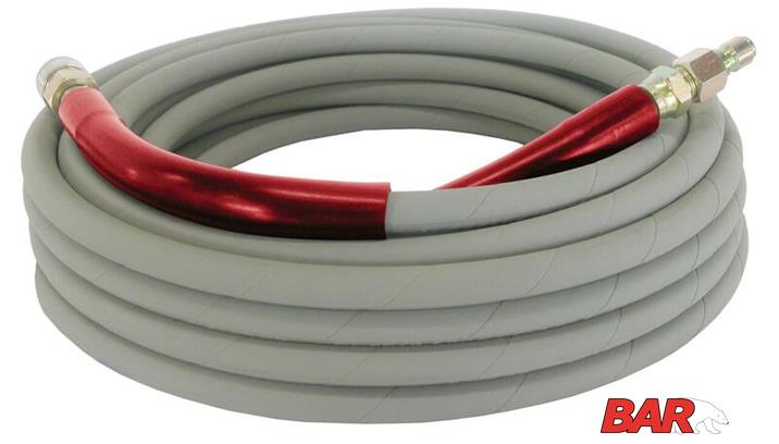 Grey Lenflex Pressure Washer Hose - 3/8 inch 2 Wire 6000 Psi Male/Female Swivel Ends