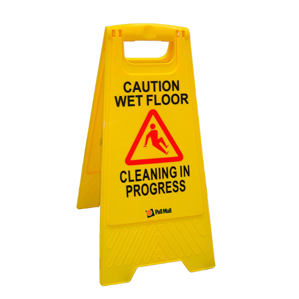 Edco 19033 Caution Wet Floor and Cleaning in Progress Duo Yellow