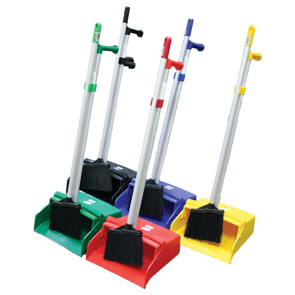 EDCO 19161 Contractor Lobby Pan & Brush Set - Blue - Brushware Trolleys Buckets and Mops - Handles
