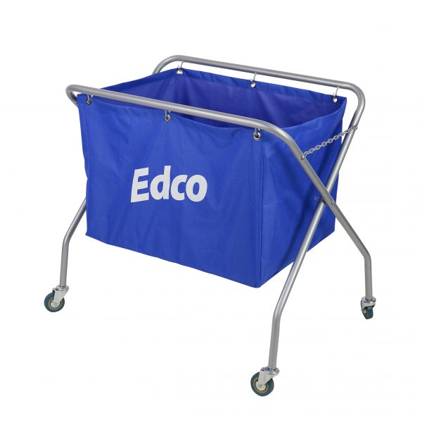 Edco Metal Frame Scissor Trolley With Bag MK II (19270) - Individual / Blue - Brushware Trolleys Buckets and Mops