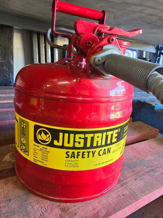 [USED] Justrite™ Dispensing Safety Can 7.5L Metal Type 2 (with 19mm Hose)