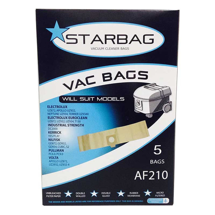 Vacuum Cleaner Bags AF210 for Nilfisk, Electrolux UZ932 UZ934 Pack of 5