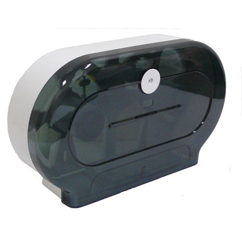 Dispenser Twin Jumbo Toilet Paper Roll Holder Plastic TJTRD - Lockable