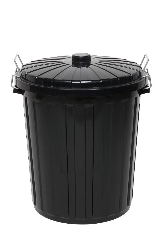 Edco 19198 Plastic Garbage Bin with Lid 73L Black - Bins