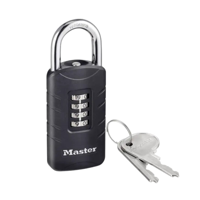 Master Lock 48mm Hybrid Padlock Combination & Key Zinc Body 656EURDBLKAU
