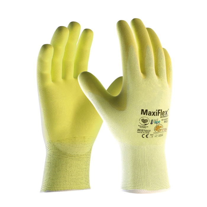 ATG MaxiFlex Ultimate Yellow Gloves