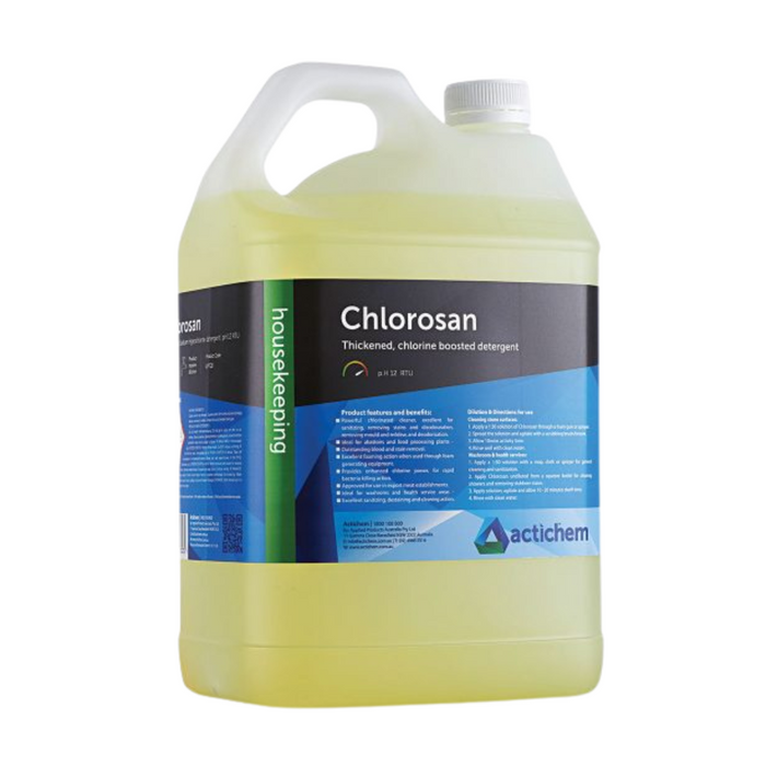 Actichem Chlorosan - Thickened Chlorine Boosted Detergent - 5L / Yellow - Chemicals