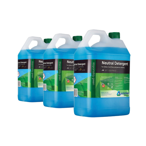 Actichem Neutral Detergent - For timber, hard floors and general cleaning 3 x 5L