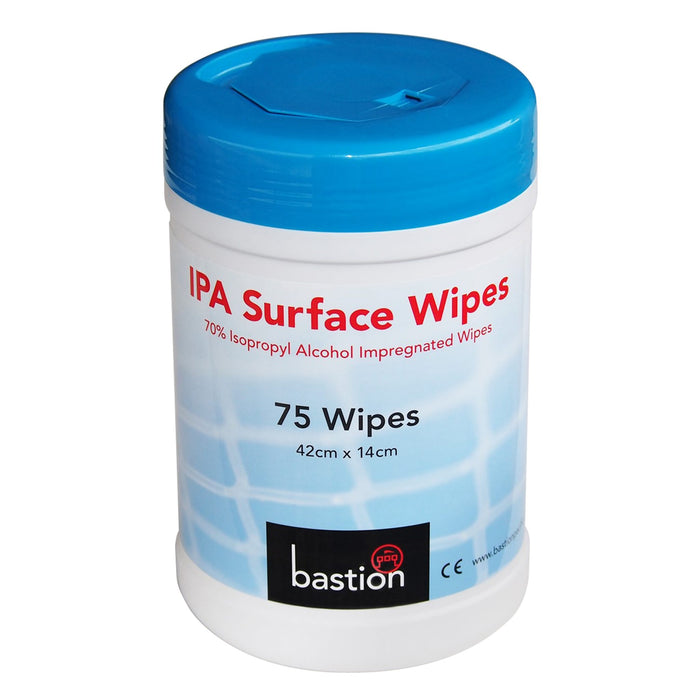 Bastion IPA Surface Wipes 70% iso alcohol 75 Sheets 42cm x 14cm