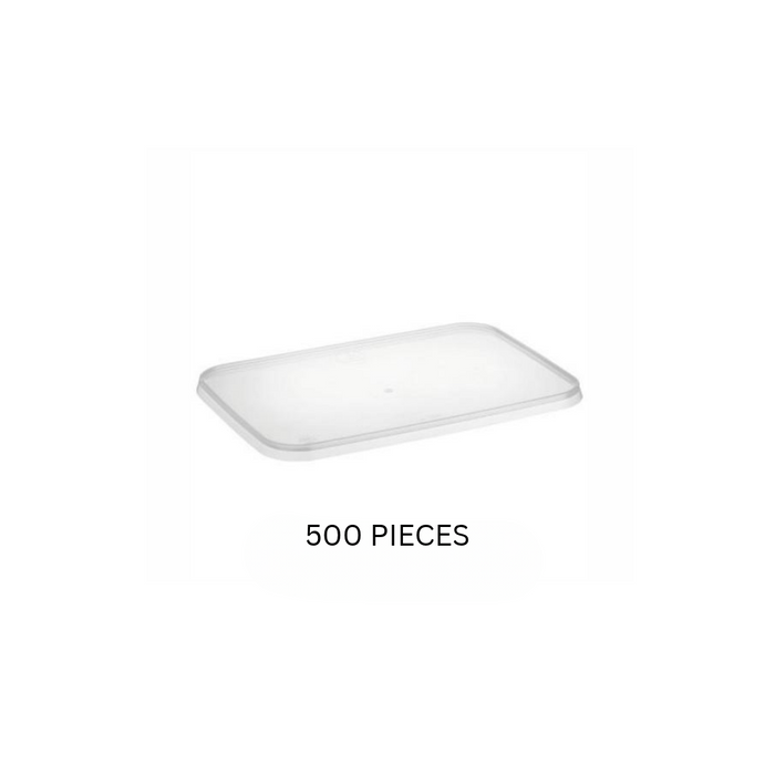 CLEAR TAKEAWAY CONTAINNER LID RECTANGULAR  50 PICES