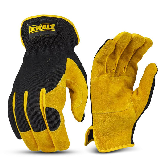 Heavy-duty work gloves with split leather palm and keystone thumb