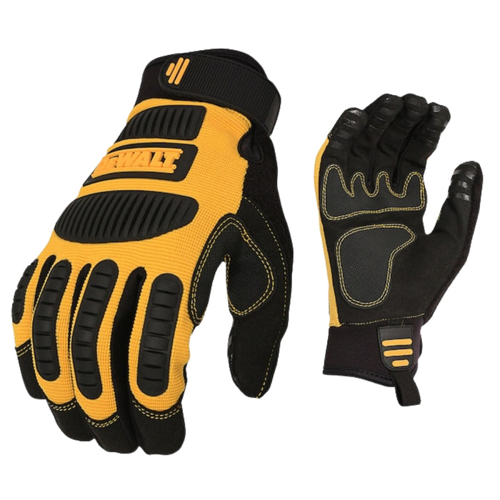 Black and yellow DEWALT performance gloves with silicone grip