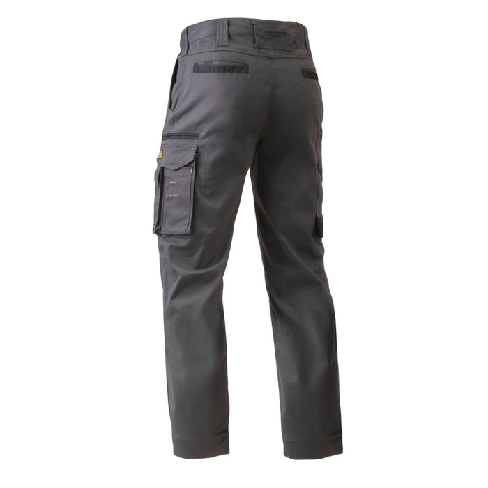 Durable grey trade pants with stretch fabric and adjustable hem