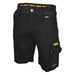 Durable black trade shorts for warm weather construction work