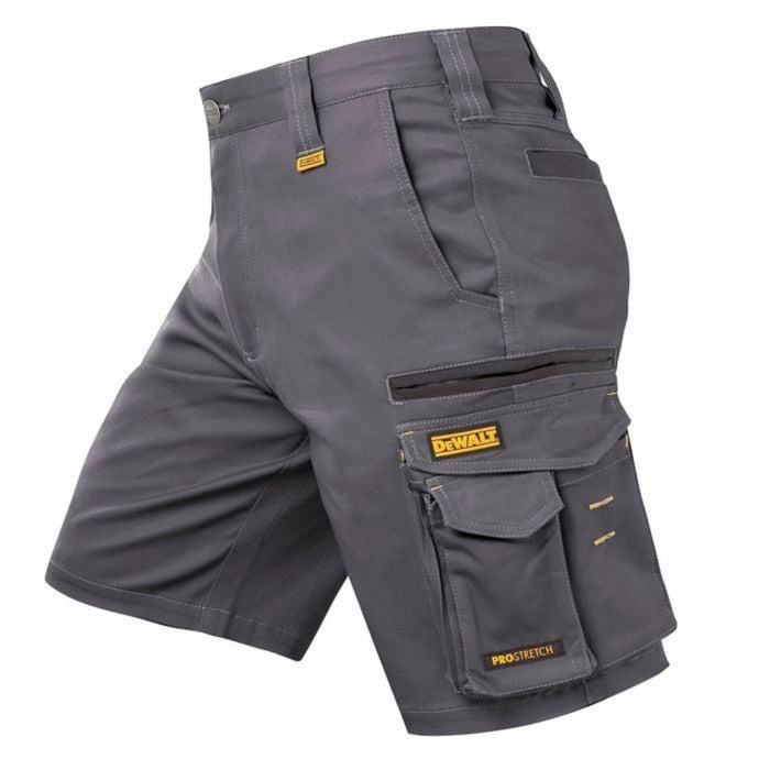 Durable grey DeWalt shorts for construction and active trade work
