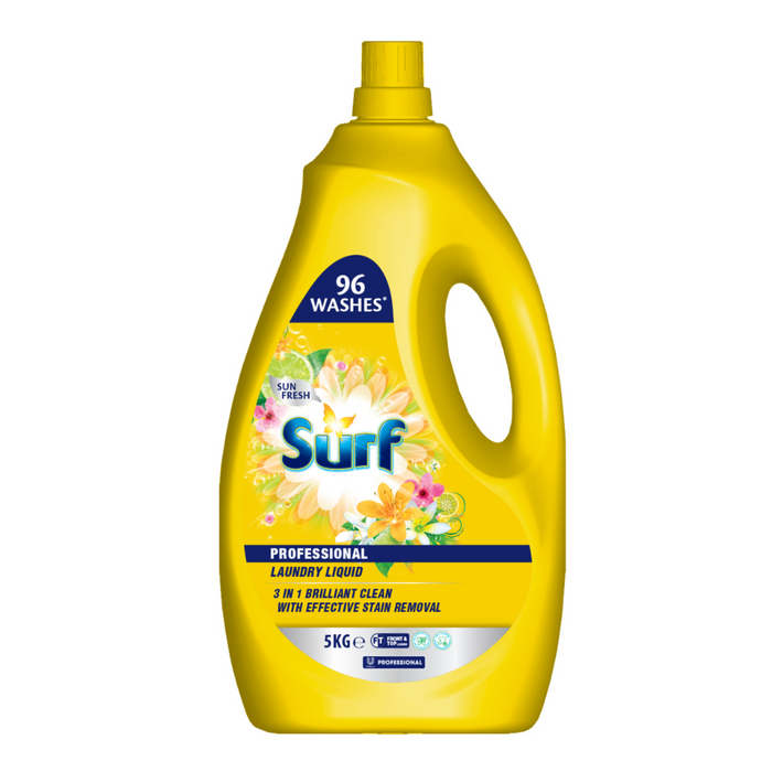 Surf Sun Fresh Professional Laundry Liquid 4.9L - 5kg - Supplies