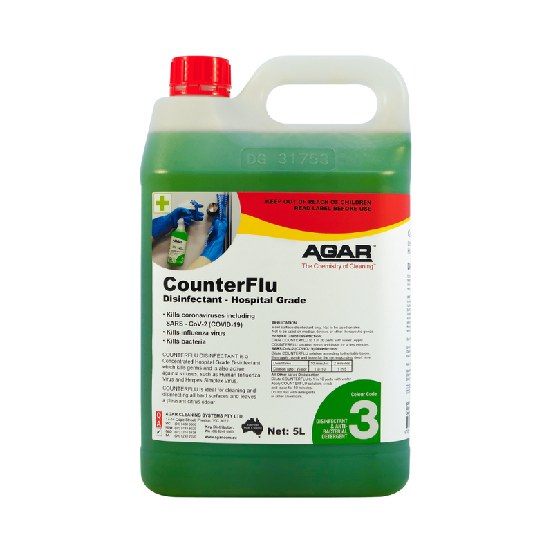 Agar CounterFlu - Disinfectant - Hospital Grade - 5L / Green - Chemicals