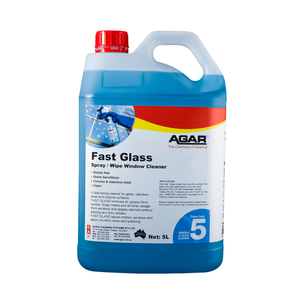 Agar Fast Glass Spray/Wipe Window Cleaner 20L - 5L / Blue - Chemicals