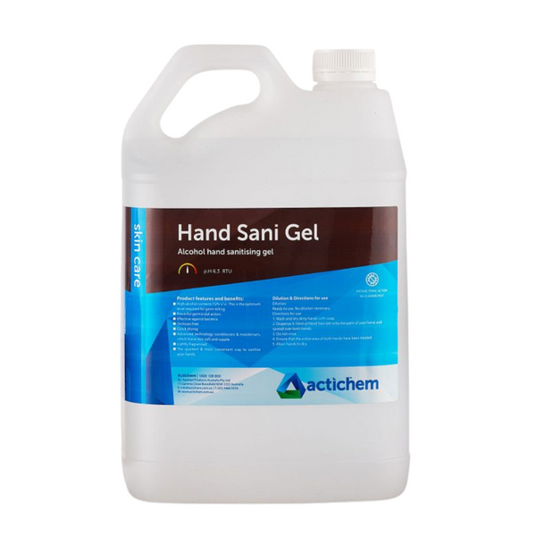 Actichem Hand Sani Gel – Alcohol Sanitising - 5L / Clear - Chemicals