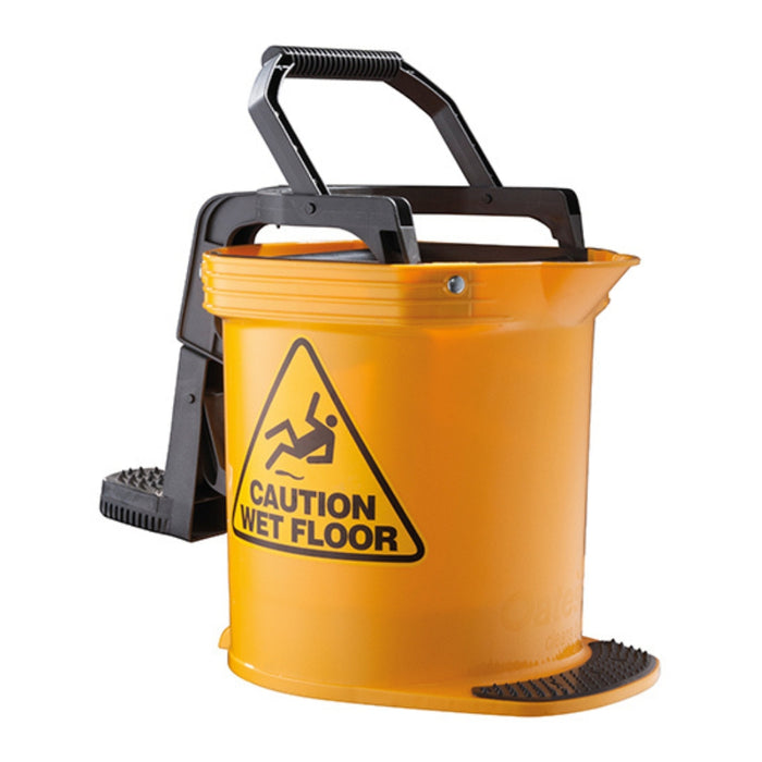 Freshway 16L Commercial Mop Bucket – Heavy-Duty Mop Bucket with Wringer for Professional Cleaning Yellow Color