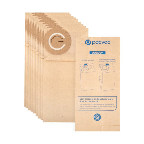 Pacvac Disposable Paper Sealed Dust Bag 5L 10pk - 10 PK / Brown - Vacuum Bags