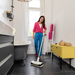 Compact steam cleaner standing upright for storage