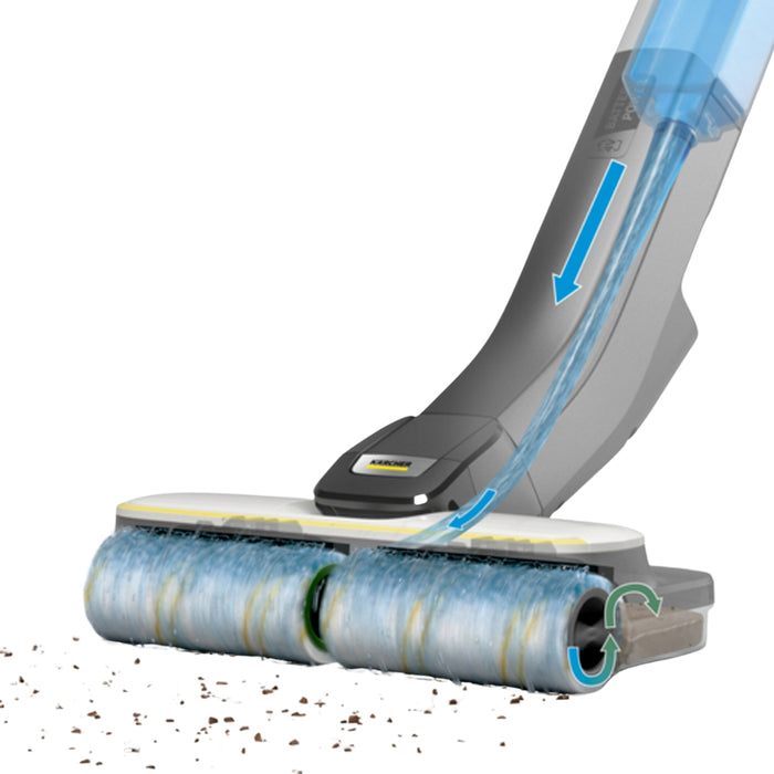 Karcher Hard Floor Cordless Cleaner FC 4-4 1.056-405.0 Two-tank system demonstration

