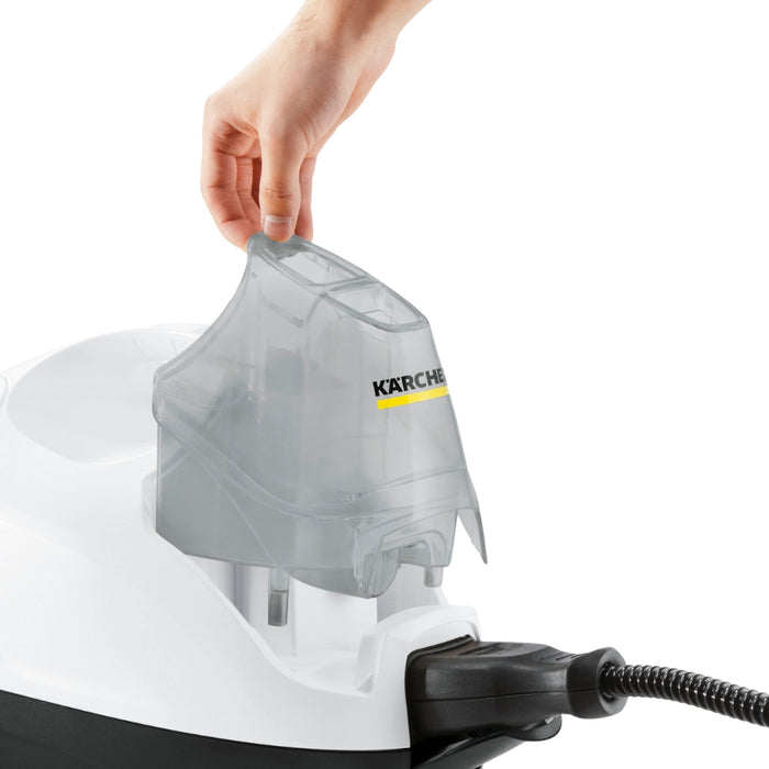 Child safety lock on Kärcher SC 4 steam cleaner handle