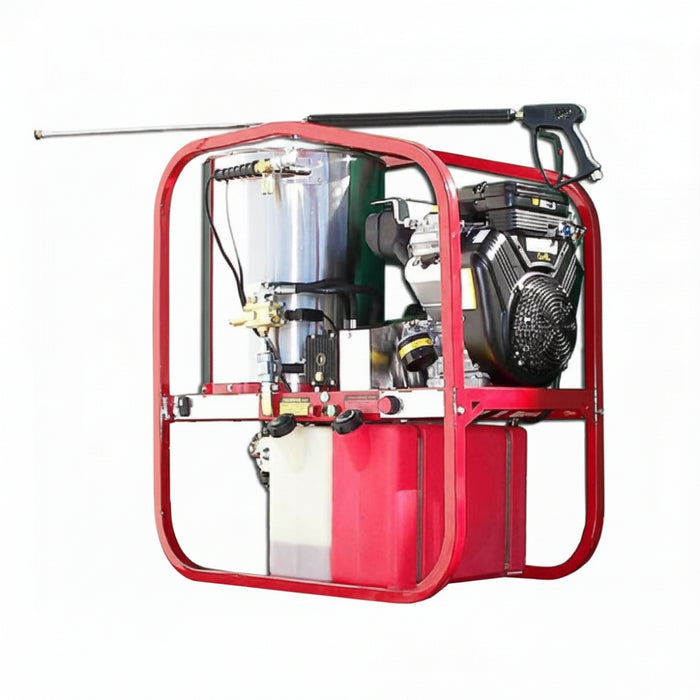 Kerrick Hot2Go 570 Vanguard hot-water skid pressure washer delivering 4000 PSI and 18 L/min for powerful cleaning of heavy-duty machinery and industrial surfaces