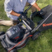 Kress KG760E.9 60V 51 cm Brushless Self-Propelled Lawn Mower Person is Using Lawn Mower