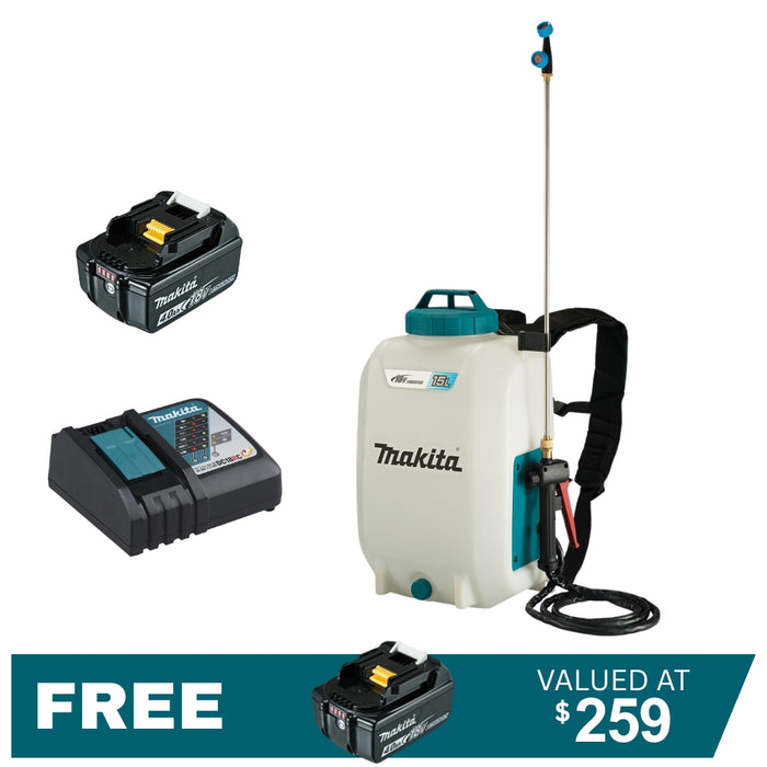 Makita 18V 15L Backpack Sprayer DUS158Z / DUS158RM Kit PROMOTION