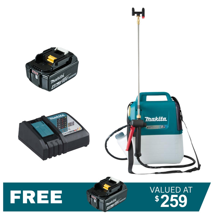 Makita 18V 5L Sprayer DUS054RM Kit  4.0Ah Batteries + DC18RC Charger PROMOTION