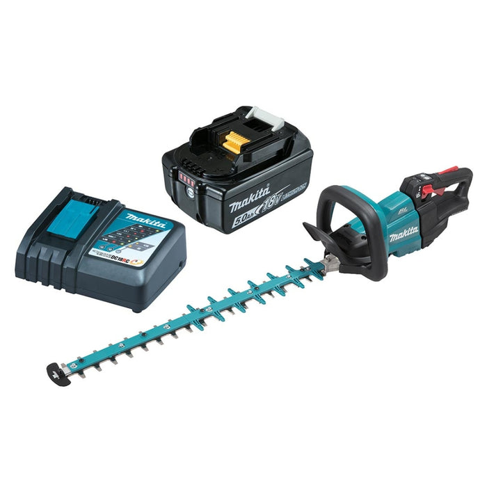 Makita 18V Brushless Hedge Trimmer 600mm DUH602RT 1 x 5.0Ah Battery BL1850B Rapid charger DC18RC