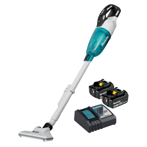 Makita 18V Brushless Stick Vacuum DCL284 Kit - 2x 5.0Ah Batteries + DC18RC Charger