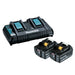 Makita 18V LXT Same Time Dual Port Rapid Battery Charger DC18RD with 2 x 4.0Ah battery
