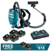 Makita 18Vx2 36V Brushless Backpack Vacuum DVC261 Kit - 4x 6.0Ah Batteries + DC18RD Charger PROMOTION