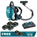 Makita 18Vx2 36V Brushless Backpack Vacuum DVC261 Kit - 4x 6.0Ah Batteries + DC18RD Charger PROMOTION