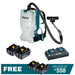 Makita 18Vx2 (36V) Brushless Backpack Vacuum DVC660T2X1  Kit - 2x 5.0Ah Batteries + DC18RD Charger PROMOTION
