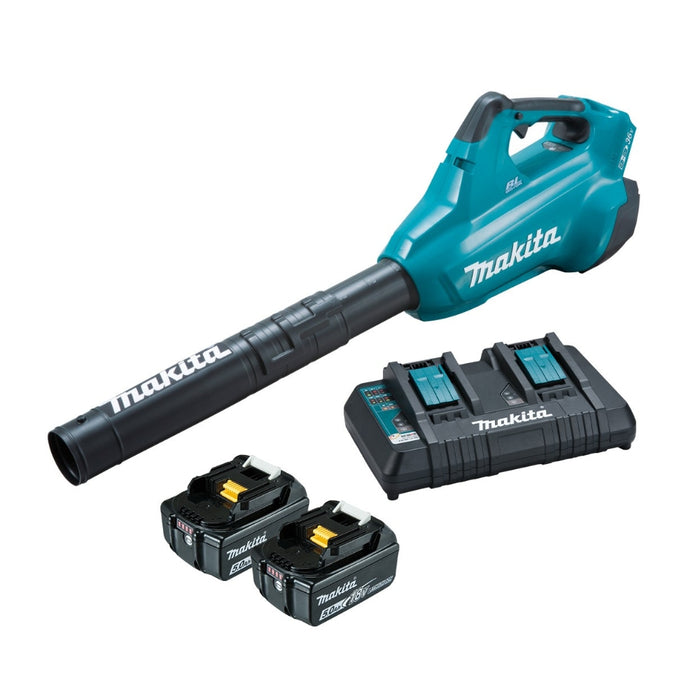 Makita 18Vx2 (36V) Brushless Turbo Blower DUB362PT2 Kit - 2x 5.0Ah Batteries + DC18RD Charger