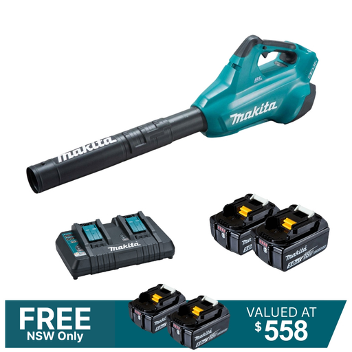 Makita 18Vx2 (36V) Brushless Turbo Blower DUB362PT2 Kit - 2x 5.0Ah Batteries + DC18RD Charger PROMOTION