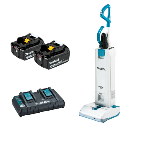 Makita 18Vx2 (36V) Brushless Upright Vacuum Cleaner DVC560PT2 Kit - 2x 5.0Ah Batteries + DC18RD Charger PROMOTION