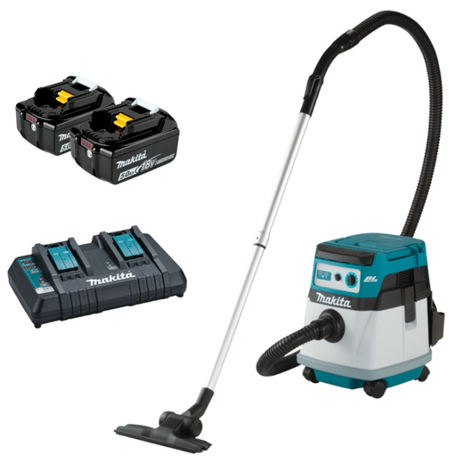 Makita_18Vx2_36V_Brushless_WetDry_Vacuum_DVC155LTX1_Kit_-_2x_5.0Ah_Batteries_DC18RD_Charger_PROMOTION